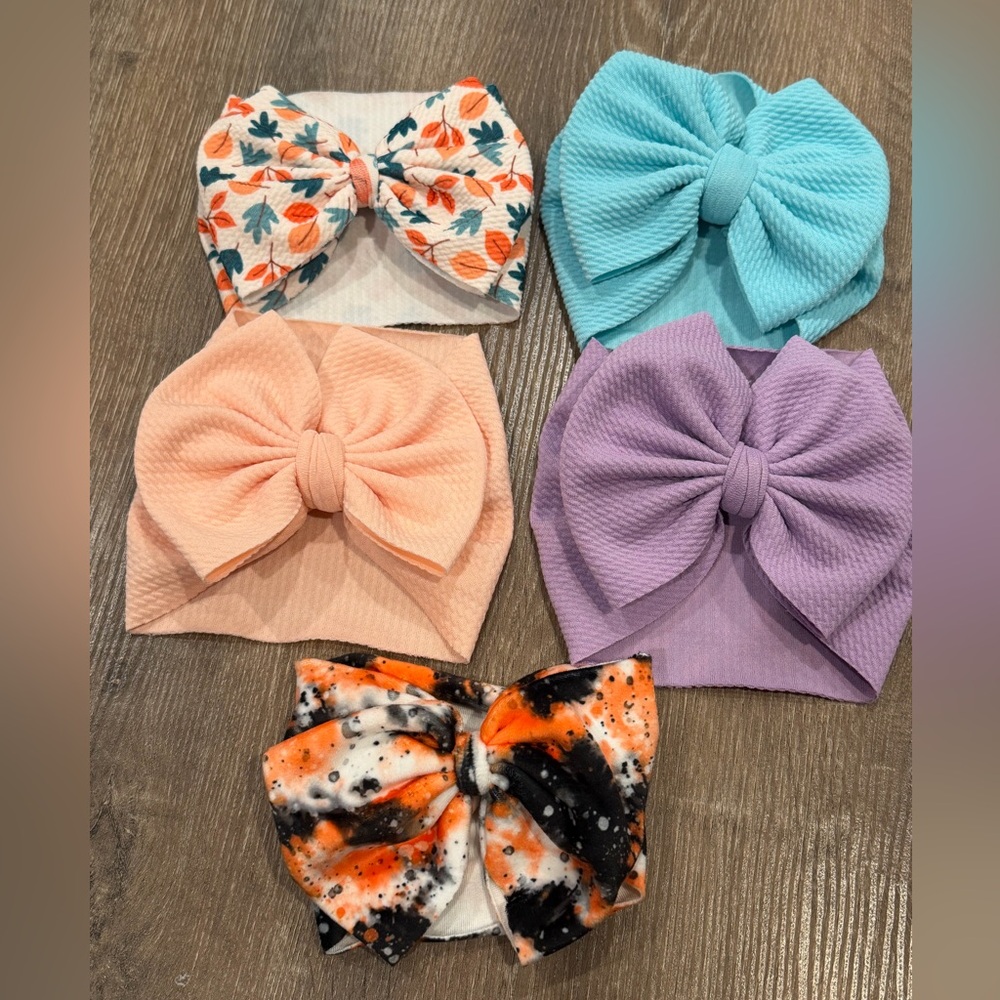 Colorful Kids Bow Headband Set